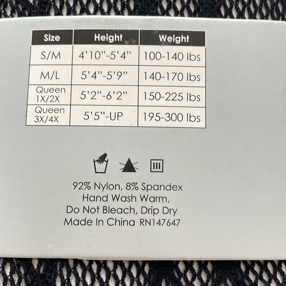 NWT Fishnet lace tights 1x/2x for women 5’2”-6’2” and weight 150-225 - Picture 3 of 4